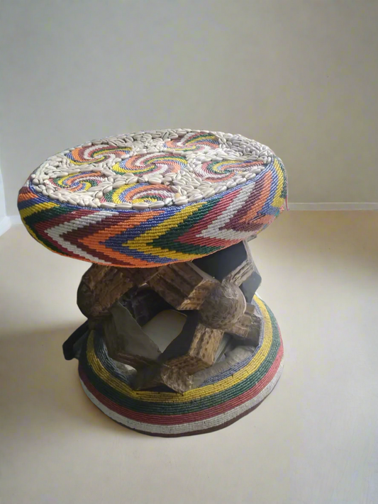 Beaded BAMILEKE stool